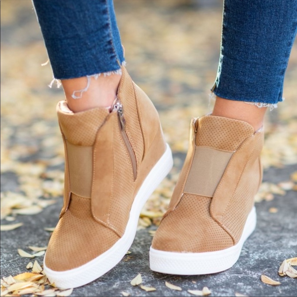 🔥LAST 1🔥Wedge Sneaker -TAN ONLY - Picture 3 of 7